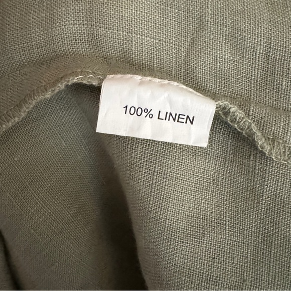 Dolma Sage Green V-Neck Sleeveless Kiko Linen Slip Midi Dress Large NWT - Picture 7 of 9